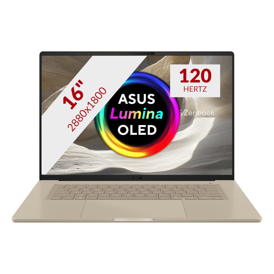 ASUS zenbook a16 ux3607oa-sq013w 16" copilot+ laptop (beige | snapdragon x2e-94-100 | qualcomm adreno | 48 gb | 1 tb ssd | oled)-0